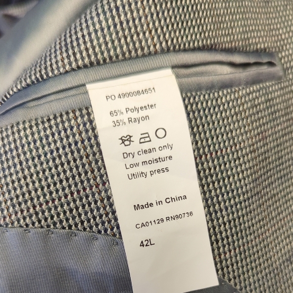 19925 Men's Lauren Ralph Lauren Houndstooth Blazer Gray size 42L preppy Business - Picture 10 of 10